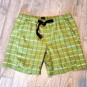 The North Face Green Plaid Hybrid Shorts